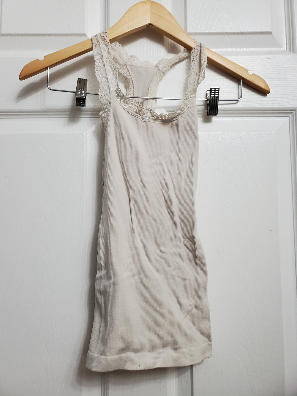 Seductions Lace-Trim Ribbed Camisole - SIZE XS/S